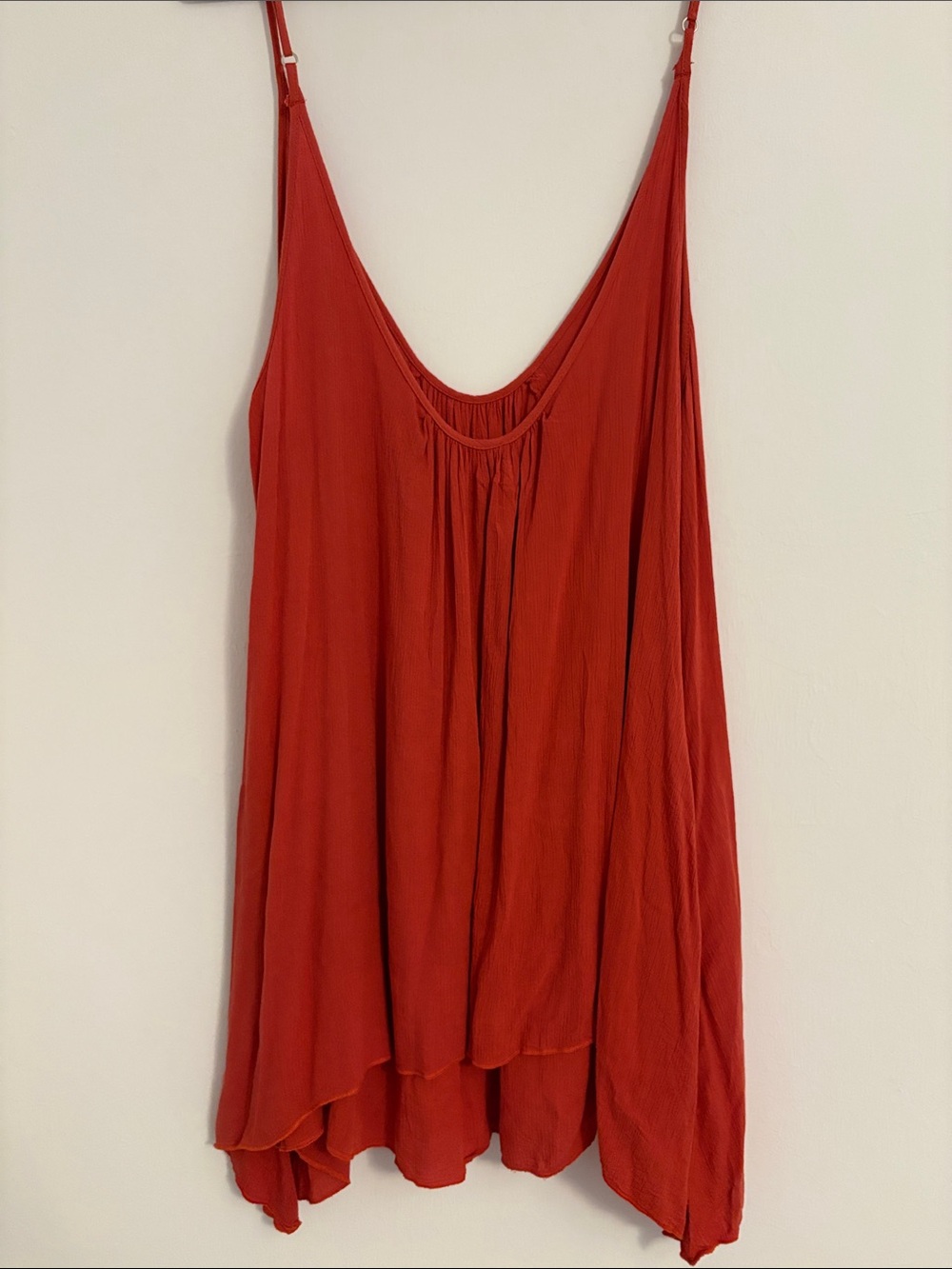 Eden Burnt Orange Mini Spaghetti Strap Swing Dress Size M